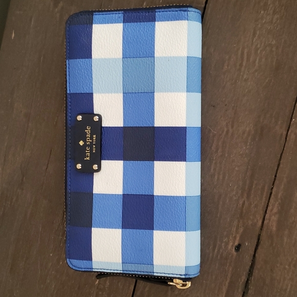 kate spade Handbags - Kate Spade Grove Street Gingham Neda Continental Zip around wallet NEW